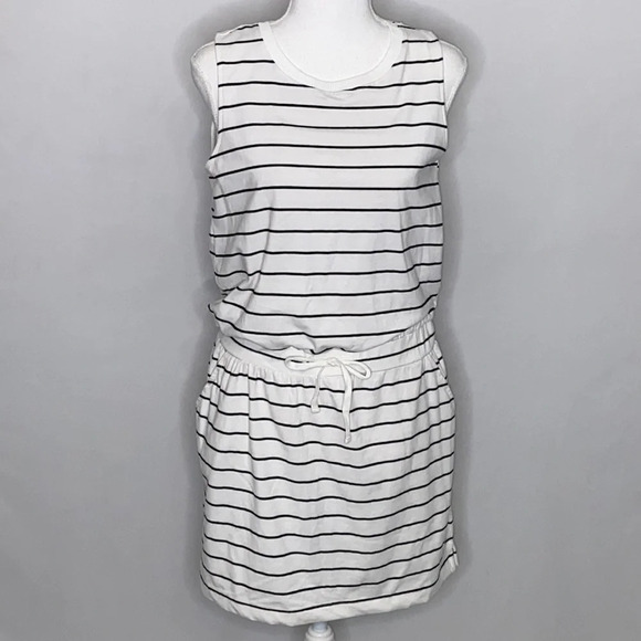 Workshop Sleeveless Drawstring Waist Striped Dress - Picture 1 of 7